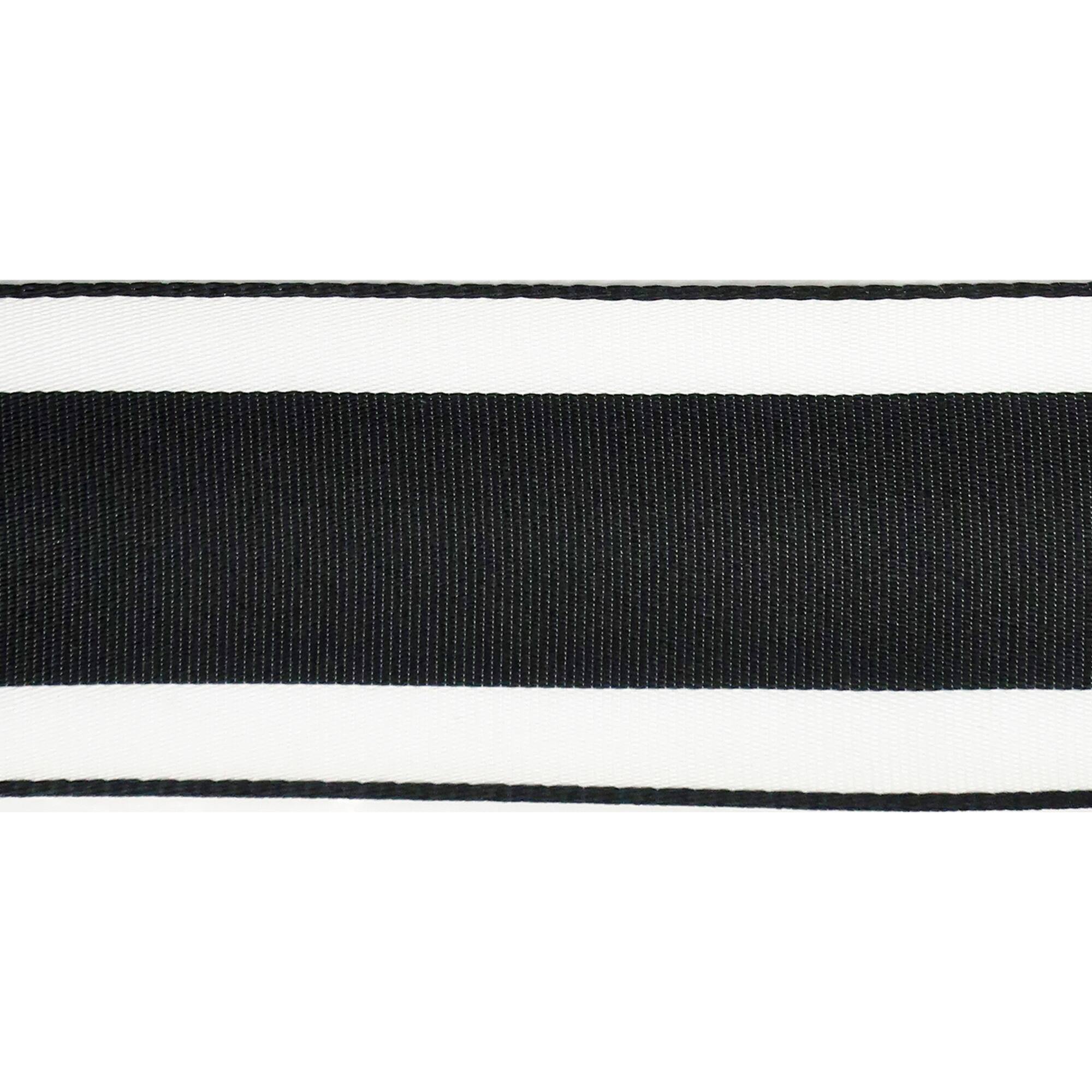 2.5" x 25ft. Taffeta Wired Black Center Stripe Ribbon by Celebrate It™